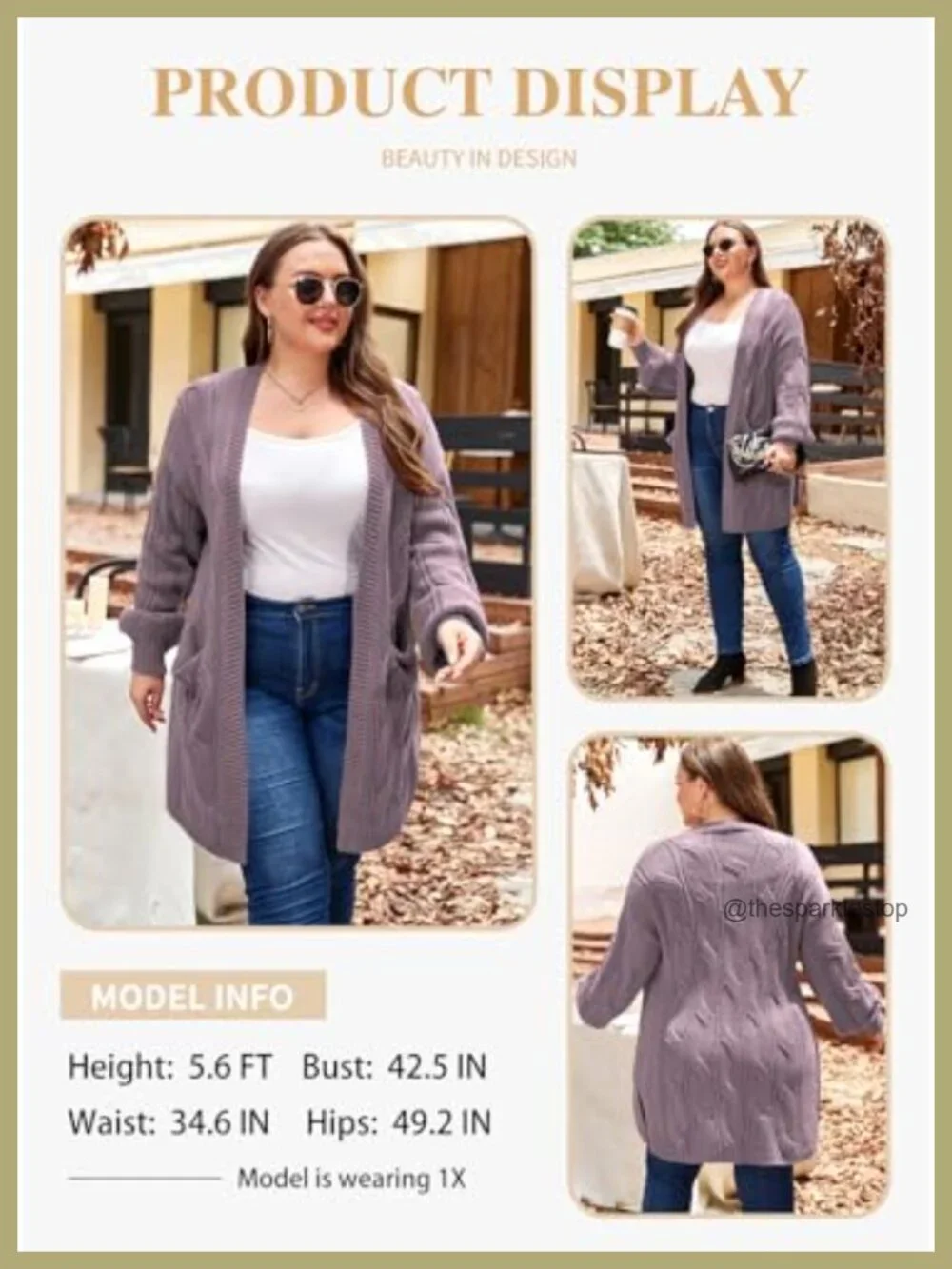 Plus Size Women's Open Front Cardigan Chunky Knit Oversized Long Sweater with